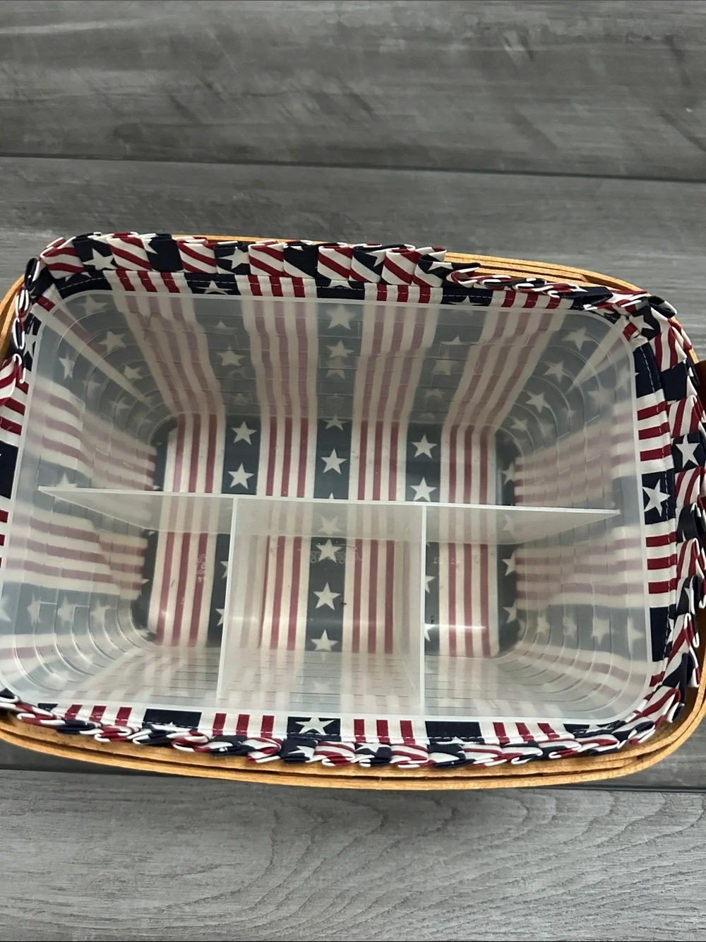 Longaberger Red, White & Blue Americana Woven Basket - 2000 Century Celebration